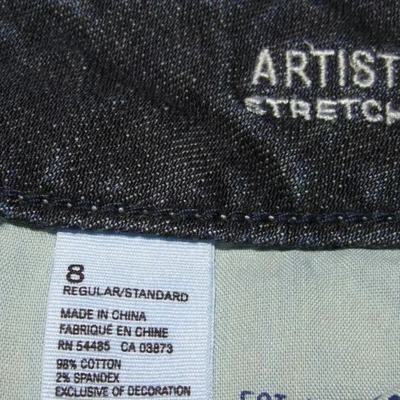 AMERICAN EAGLE OUTFITTERS Artist Stretch Dark Wash Jeans Size 8 - Picture 7 of 8